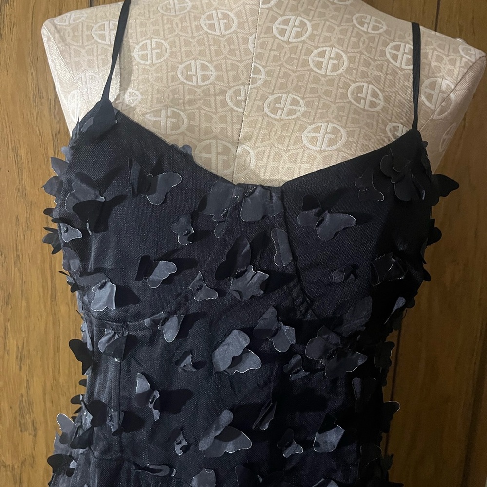 Betsey Johnson Black bodice butterfly  Appliqué corset Maxi Dress size XXL - Picture 8 of 10